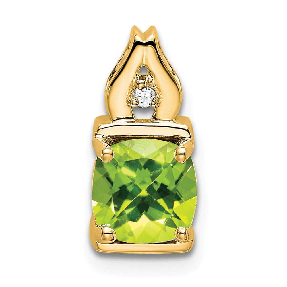 14k Peridot and Diamond Pendant (0.95 grams)