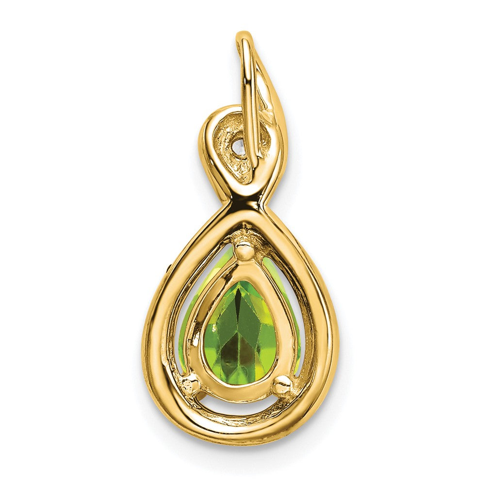14k Pear Peridot and Diamond Pendant (1.5 grams)