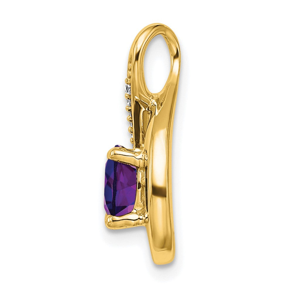 14k Amethyst and Diamond Pendant (2.15 grams)