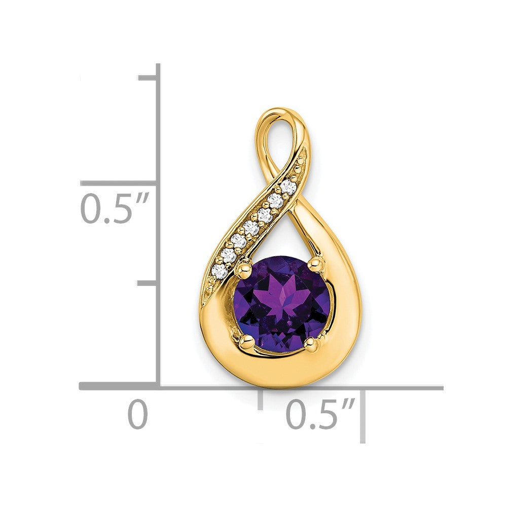 14k Amethyst and Diamond Pendant (2.15 grams)