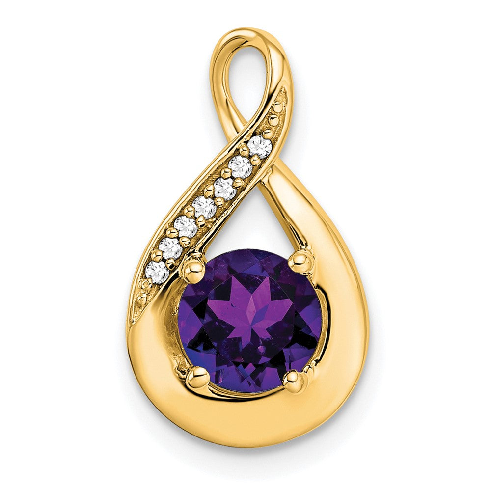 14k Amethyst and Diamond Pendant (2.15 grams)