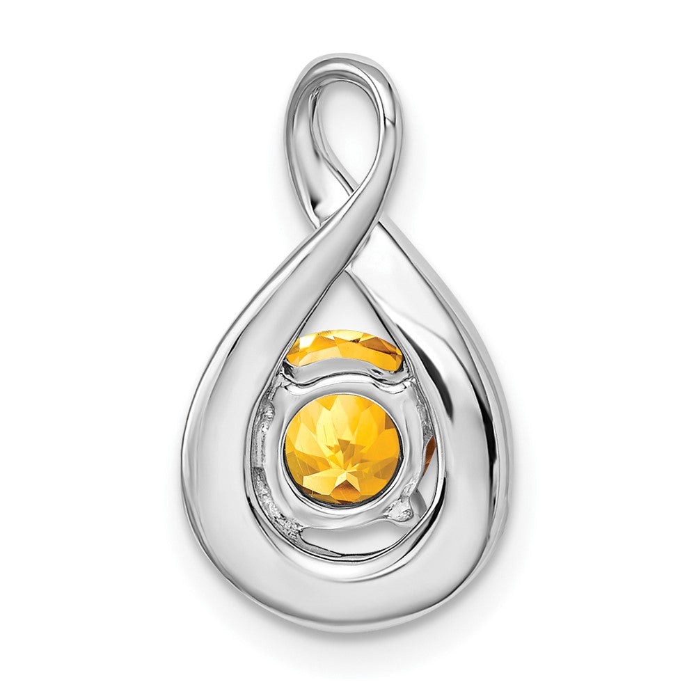 14k White Gold Citrine and Diamond Pendant (2.15 grams)