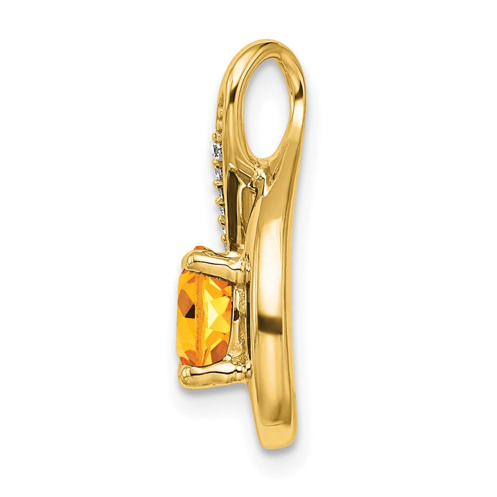 14k Citrine and Diamond Pendant (2.15 grams)