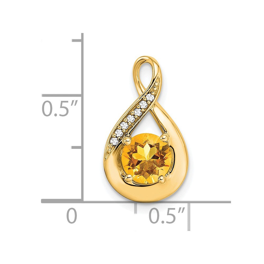 14k Citrine and Diamond Pendant (2.15 grams)