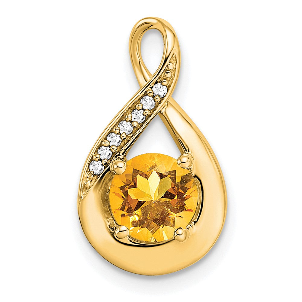 14k Citrine and Diamond Pendant (2.15 grams)