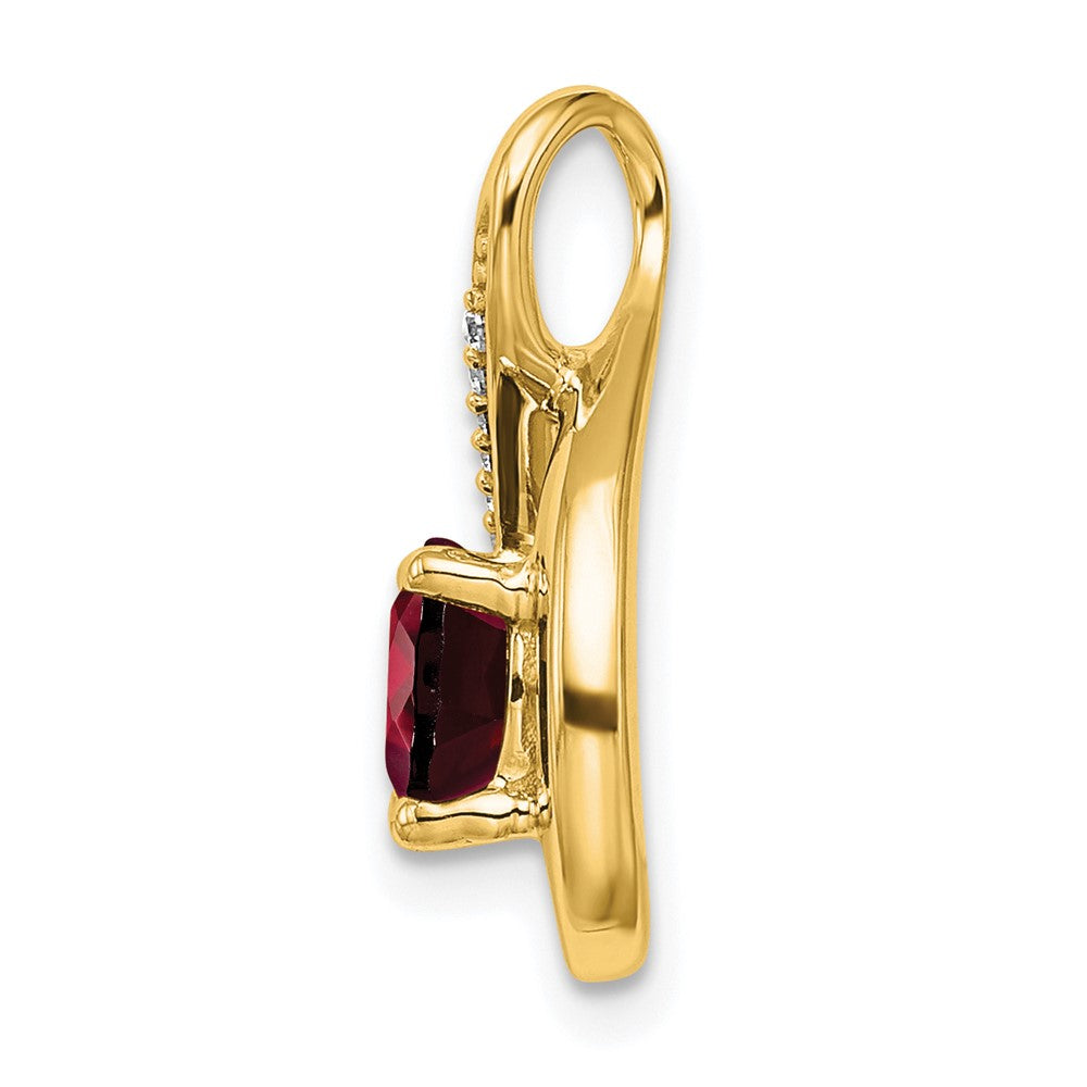 14k Garnet and Diamond Pendant (2.15 grams)
