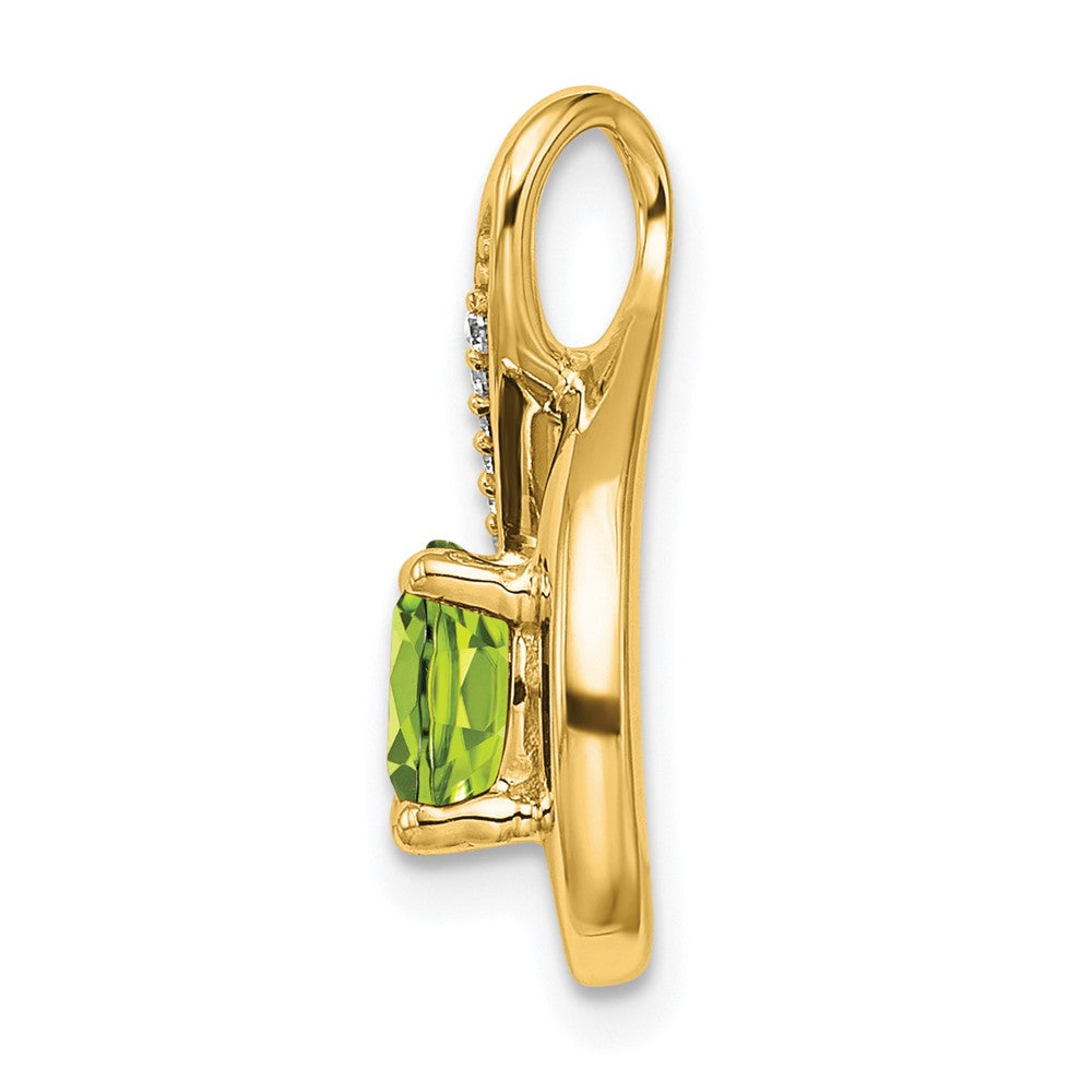 14k Peridot and Diamond Pendant (2.15 grams)