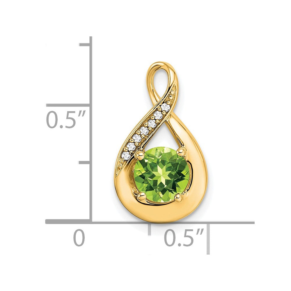 14k Peridot and Diamond Pendant (2.15 grams)