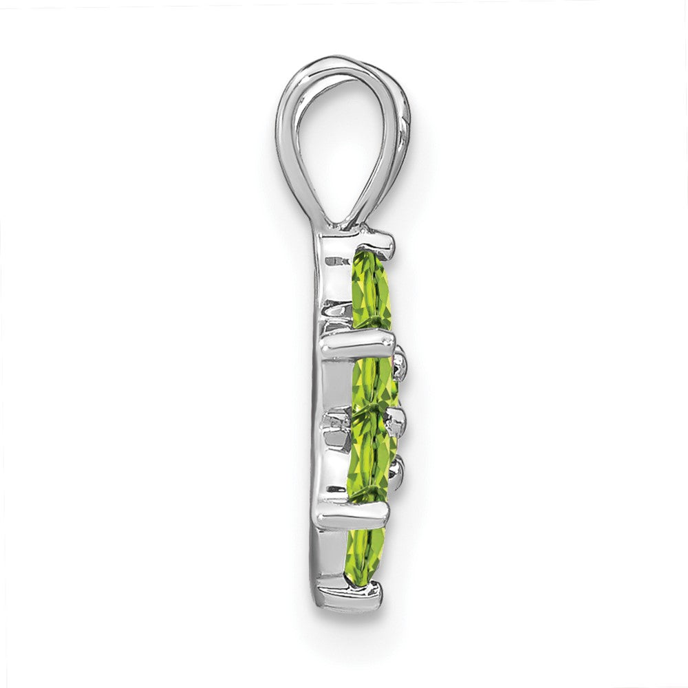 14k White Gold Peridot Floral Pendant (0.65 grams)