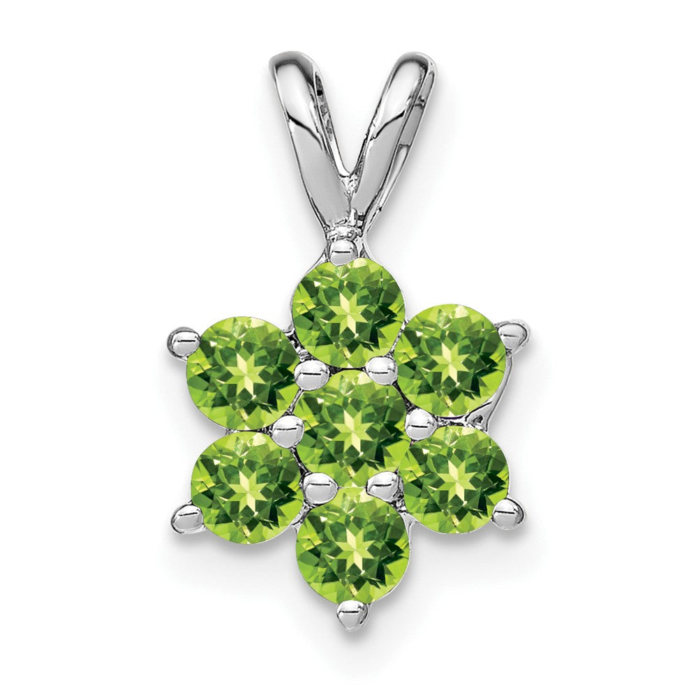 14k White Gold Peridot Floral Pendant (0.65 grams)