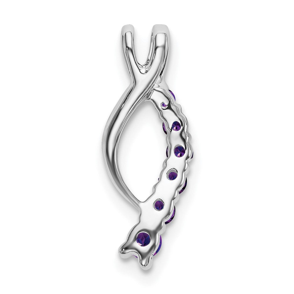 14k White Gold Amethyst Journey Chain Slide (0.95 grams)