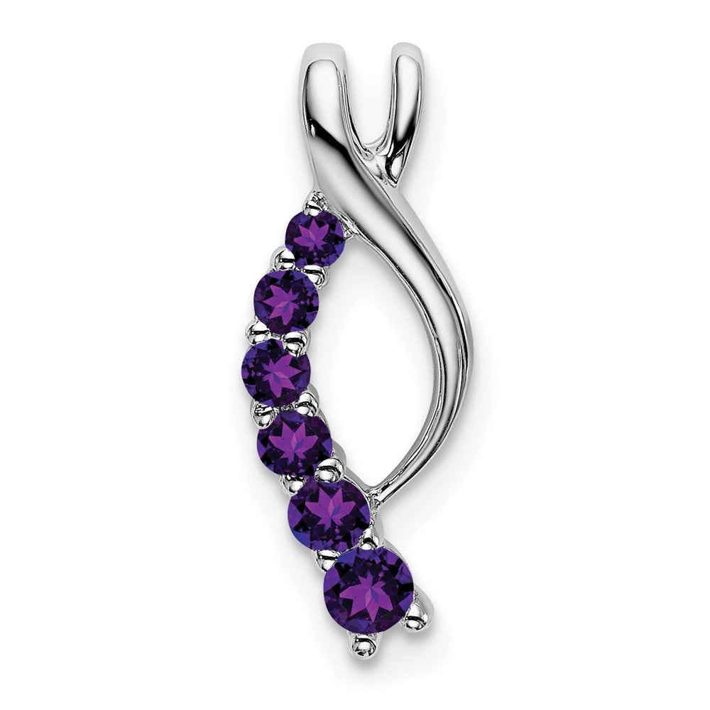 14k White Gold Amethyst Journey Chain Slide (0.95 grams)