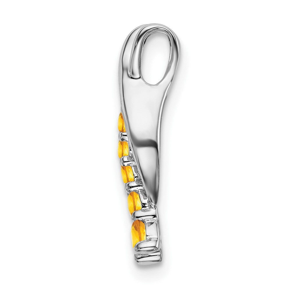 14k White Gold Citrine Journey Chain Slide (0.95 grams)