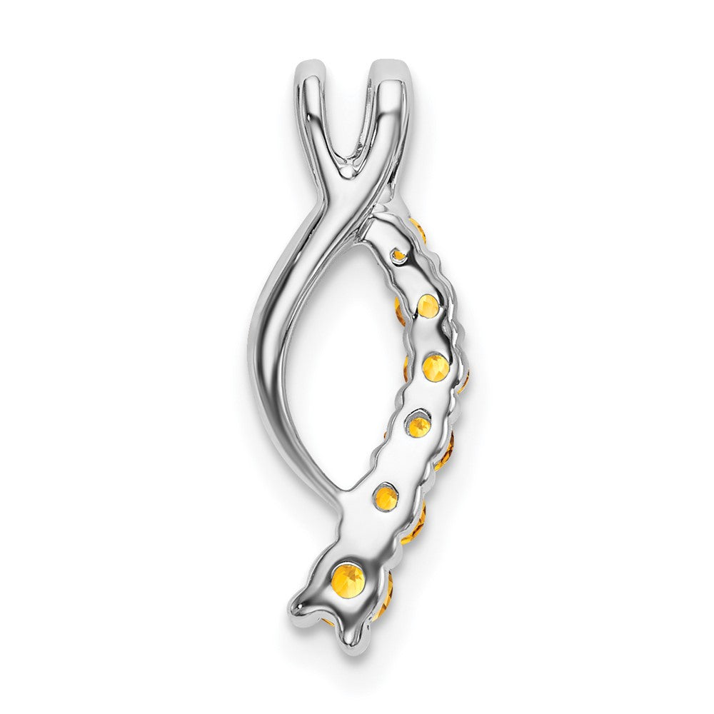 14k White Gold Citrine Journey Chain Slide (0.95 grams)