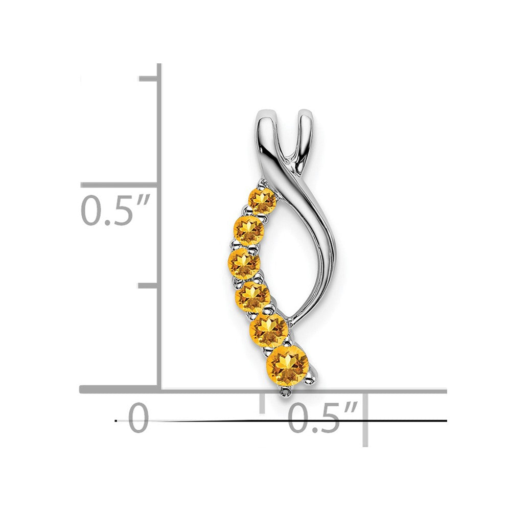 14k White Gold Citrine Journey Chain Slide (0.95 grams)