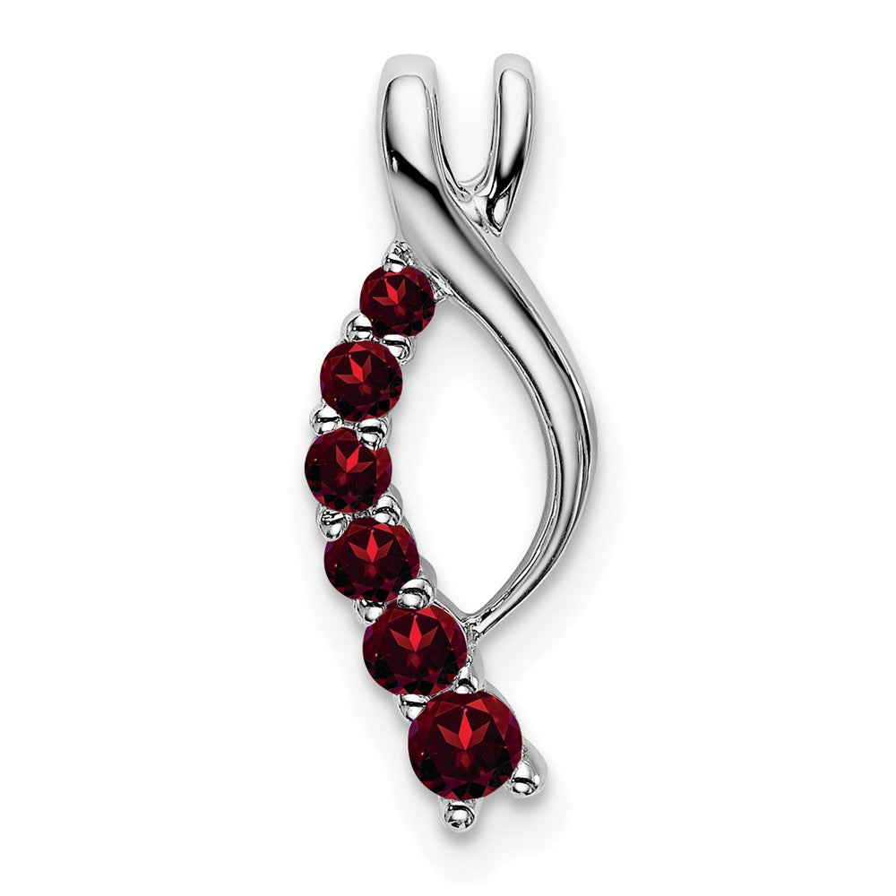 14k White Gold Garnet Journey Chain Slide (0.95 grams)