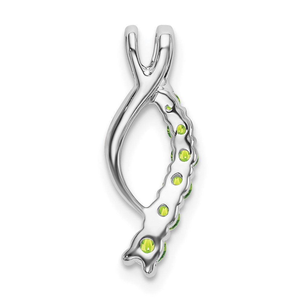 14k White Gold Peridot Journey Chain Slide (0.95 grams)