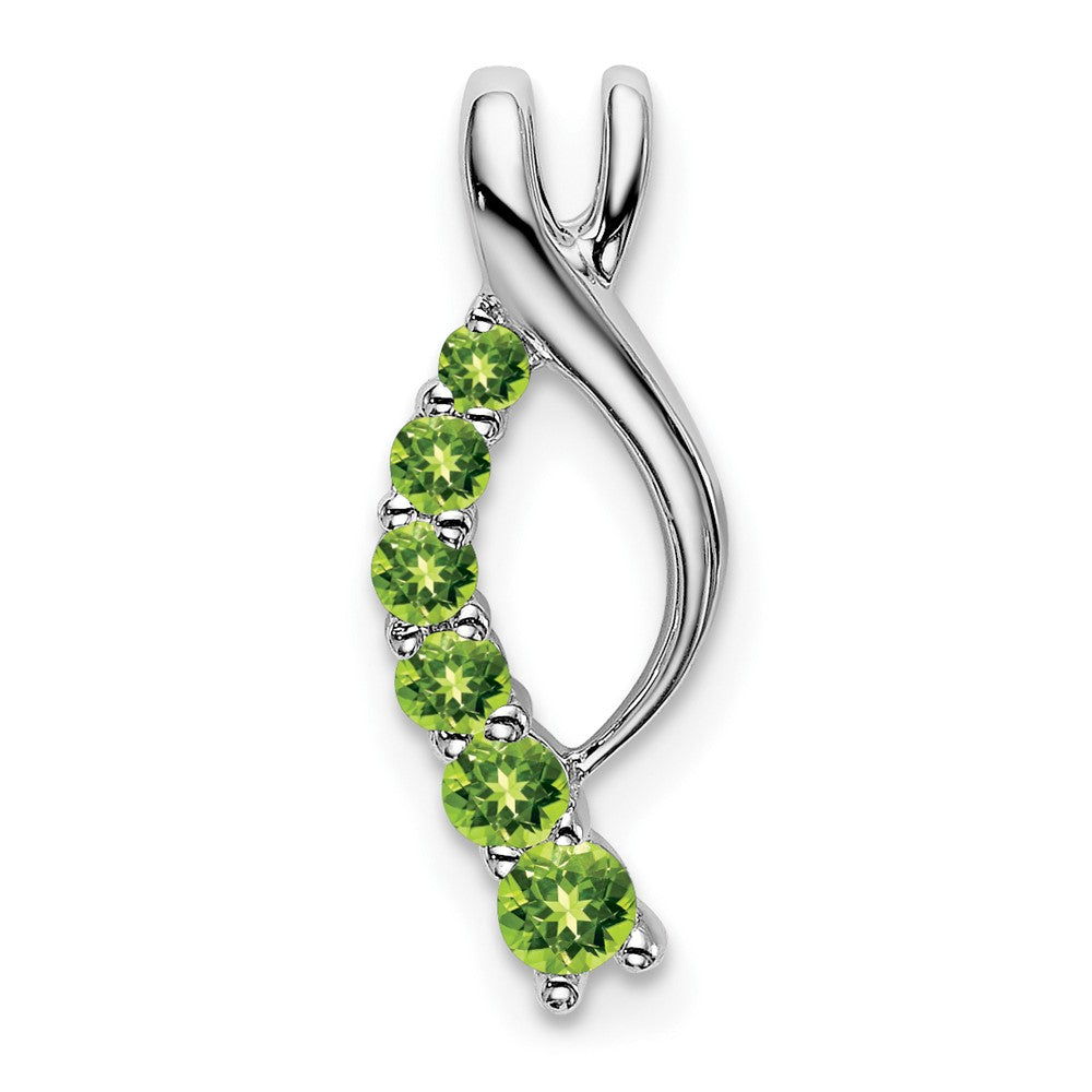 14k White Gold Peridot Journey Chain Slide (0.95 grams)