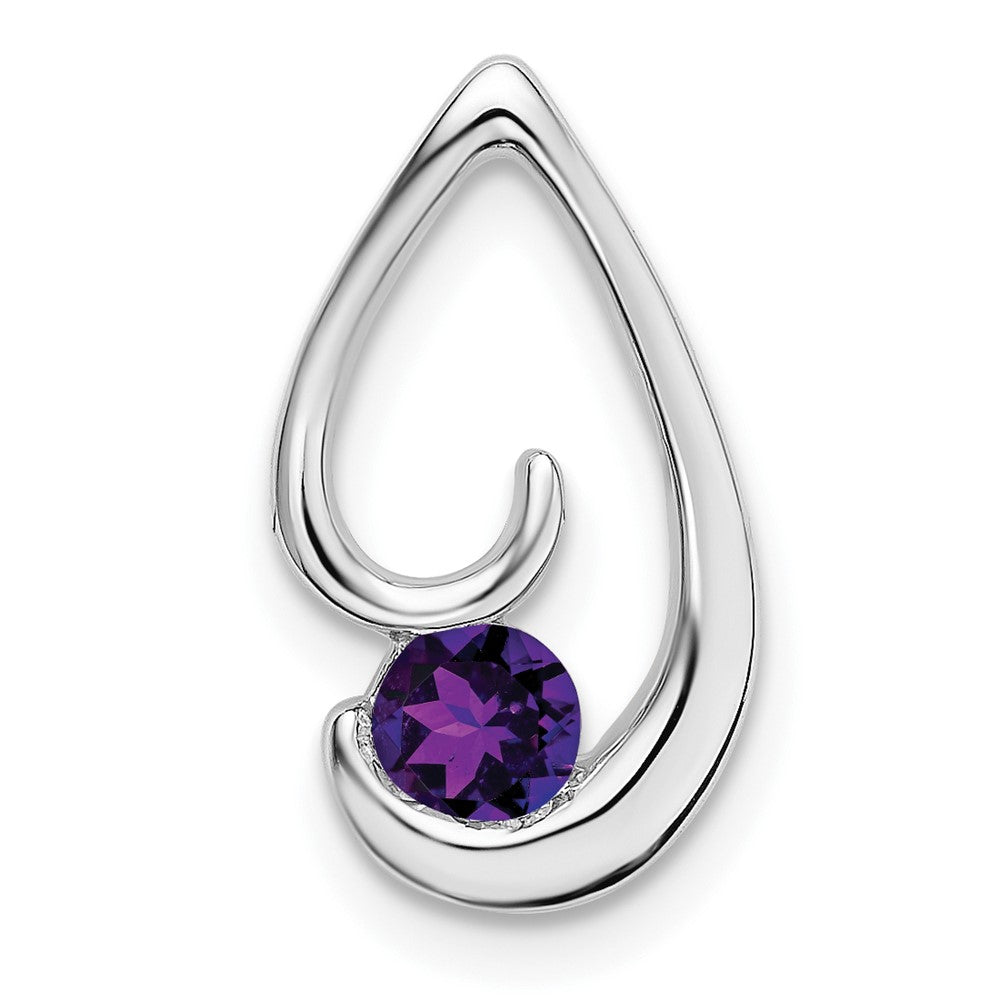 14k White Gold Amethyst Chain Slide (1.45 grams)