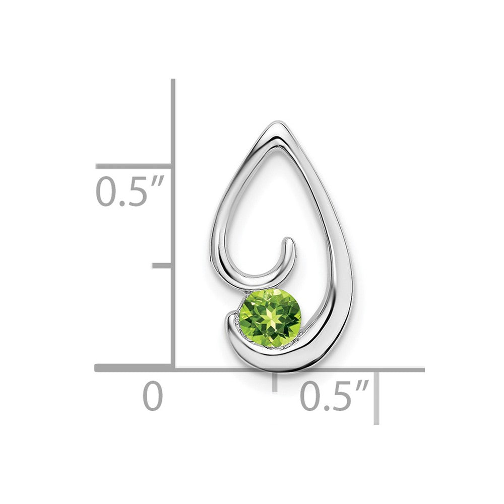 14k White Gold Peridot Chain Slide (1.45 grams)