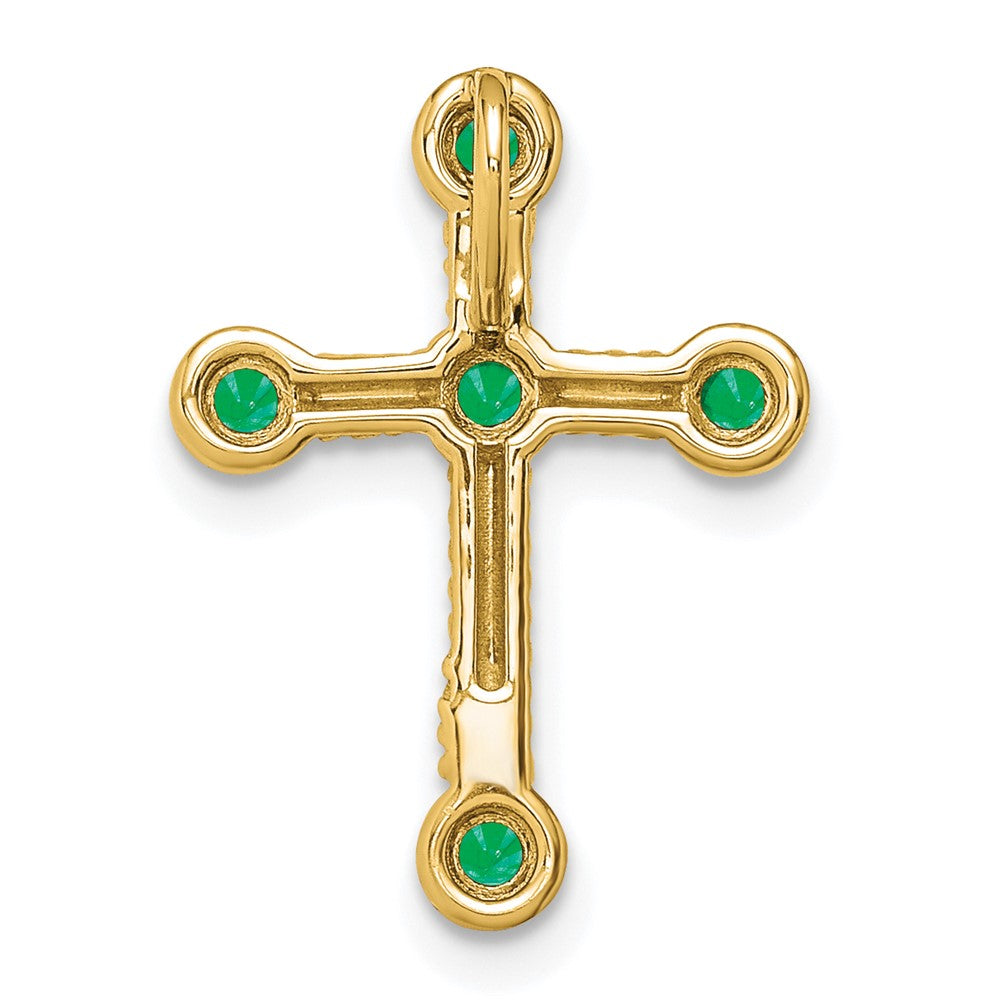 14k Emerald Cross Chain Slide (1.15 grams)