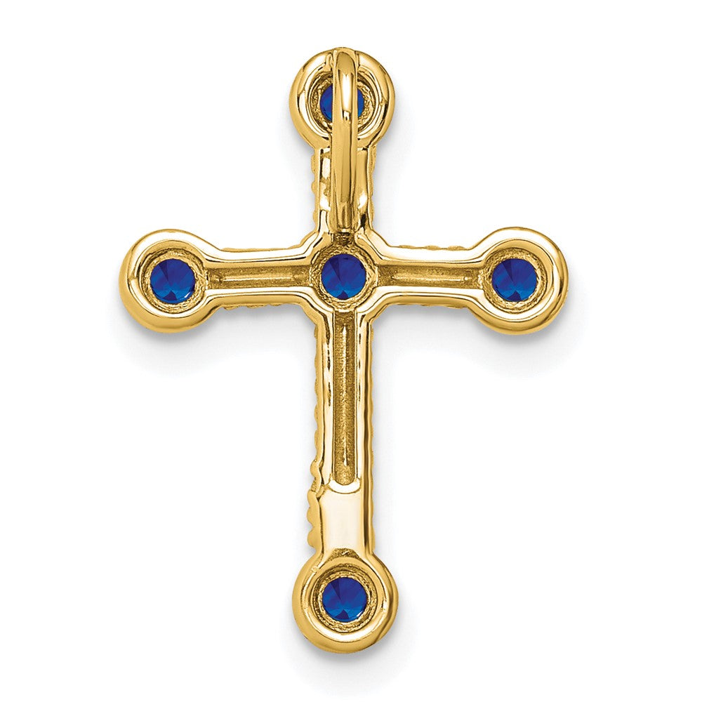 14k Sapphire Cross Chain Slide (1.15 grams)