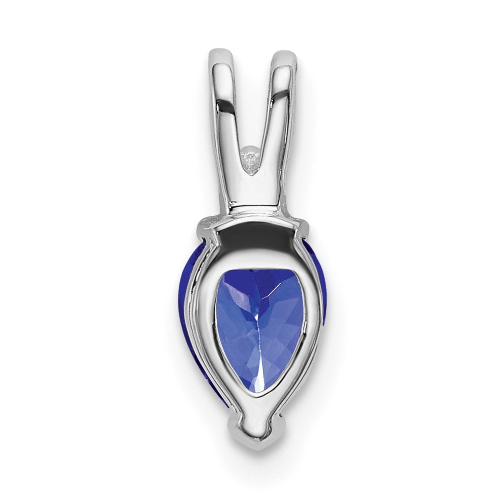 14k White Gold Pear Tanzanite and Diamond Pendant (0.55 grams)