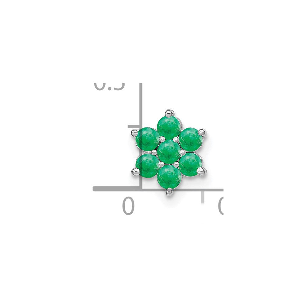 14k White Gold Emerald Floral Chain Slide (0.65 grams)