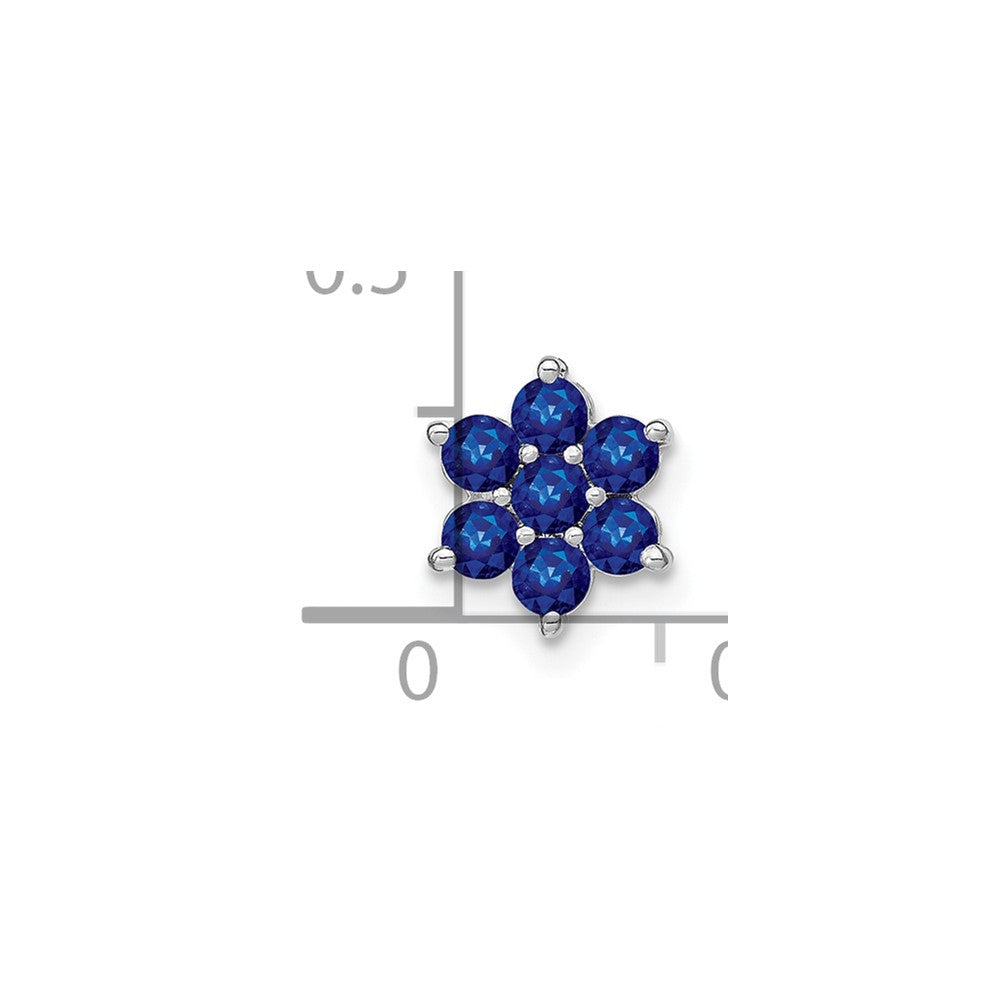 14k White Gold Sapphire Floral Chain Slide (0.65 grams)