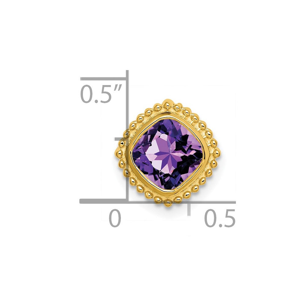 14k Cushion Amethyst Chain Slide (1.6 grams)