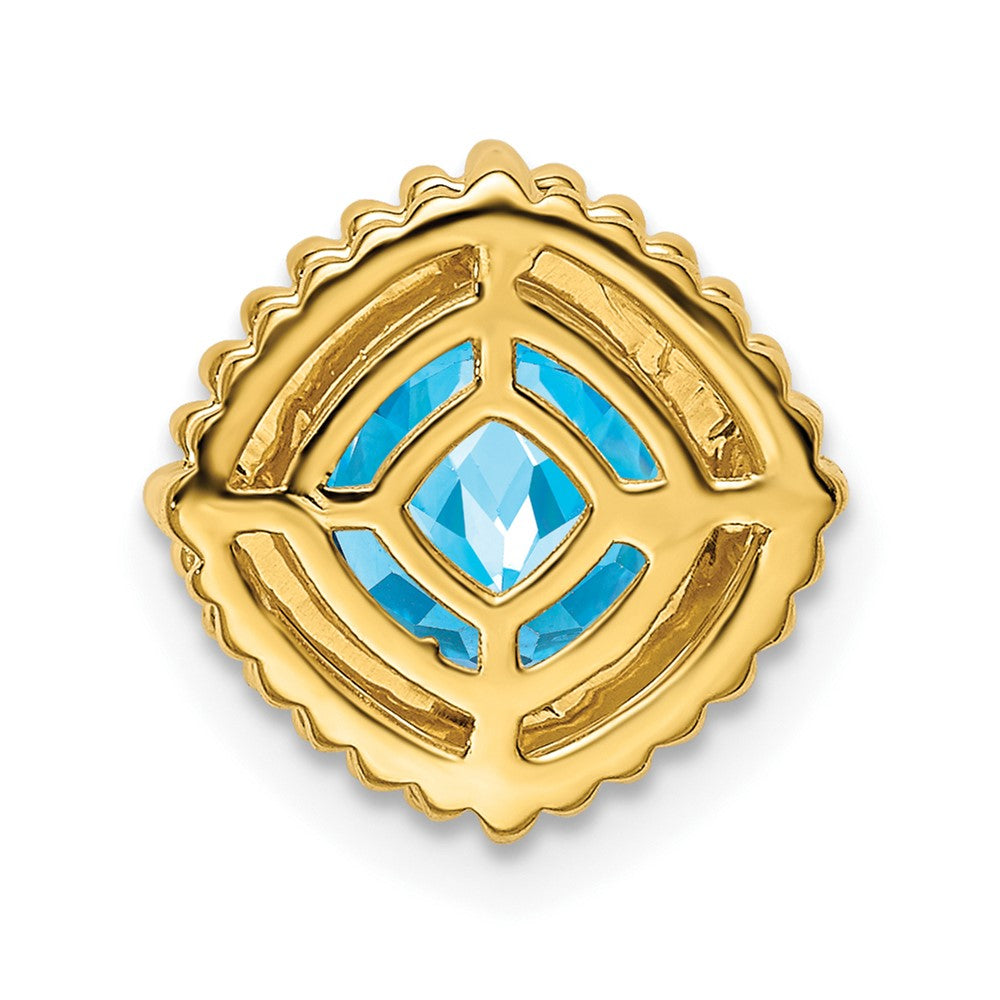 14k Cushion Blue Topaz Chain Slide (1.6 grams)