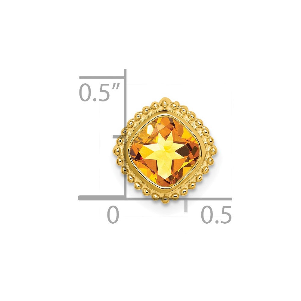 14k Cushion Citrine Chain Slide (1.6 grams)
