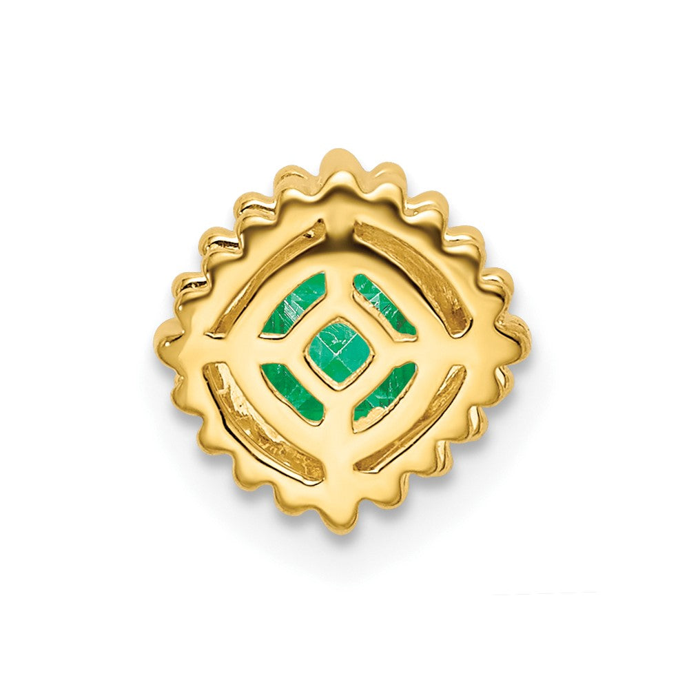 14k Cushion Emerald Chain Slide (0.85 grams)