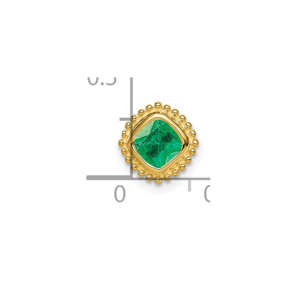 14k Cushion Emerald Chain Slide (0.85 grams)