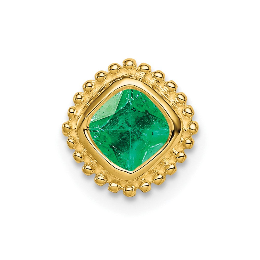 14k Cushion Emerald Chain Slide (0.85 grams)