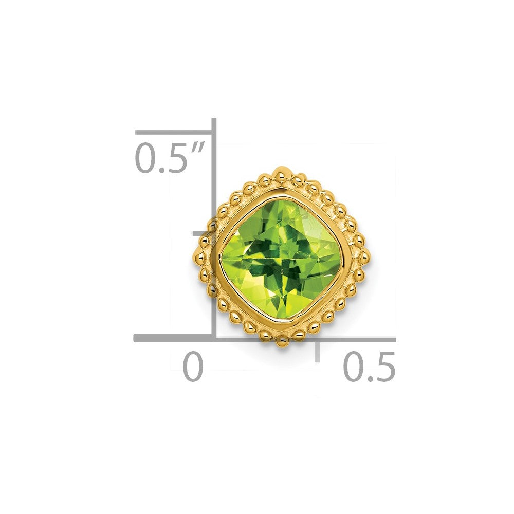 14k Cushion Peridot Chain Slide (1.6 grams)