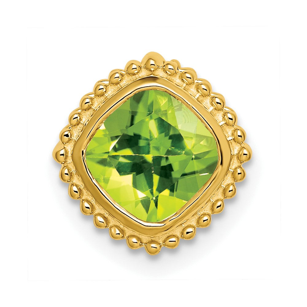 14k Cushion Peridot Chain Slide (1.6 grams)