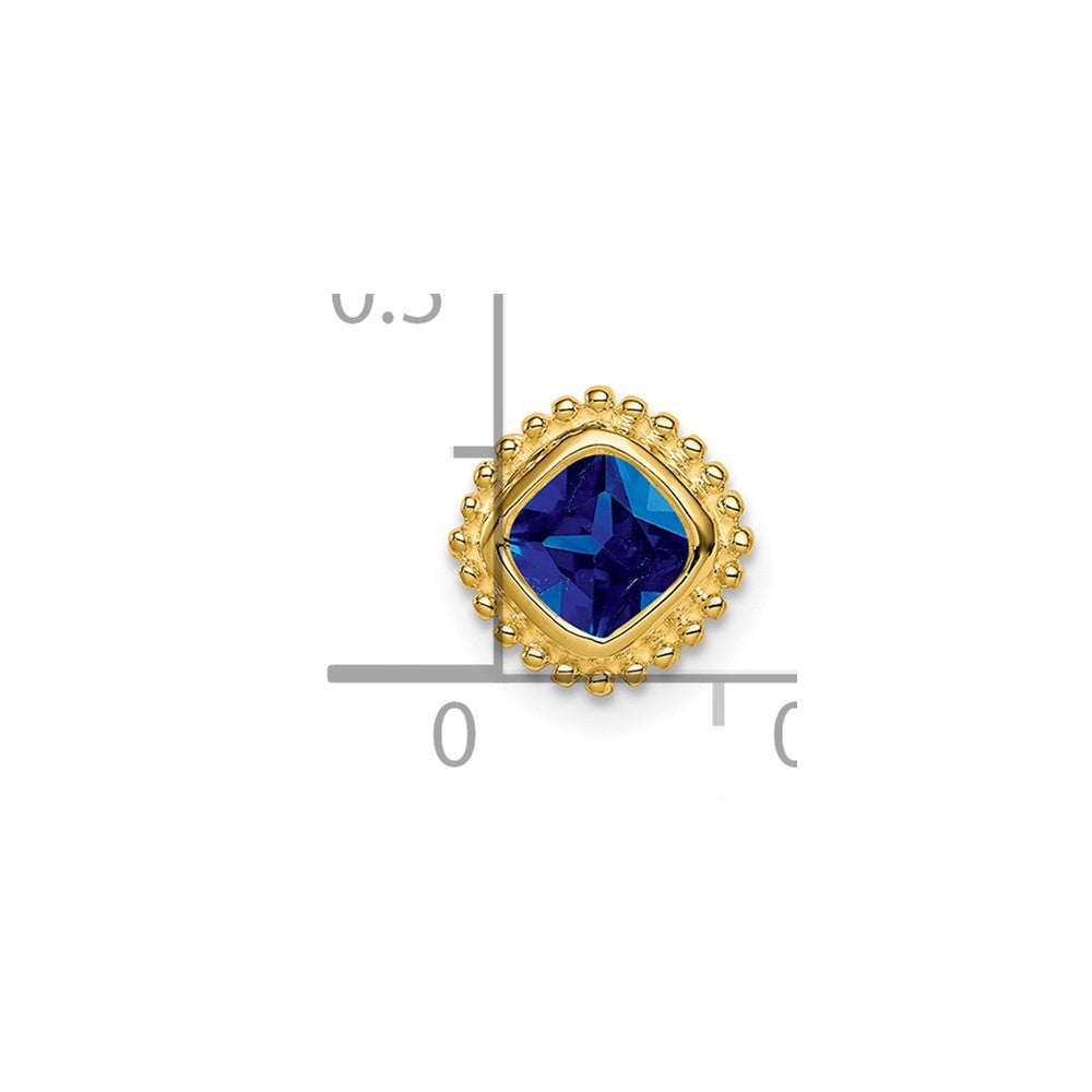 14k Cushion Sapphire Chain Slide (0.85 grams)