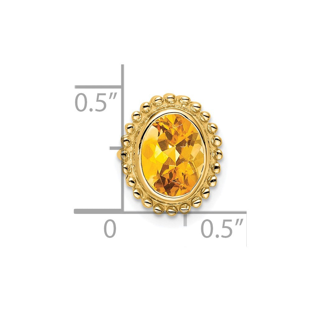 14k Oval Citrine Chain Slide (1.75 grams)