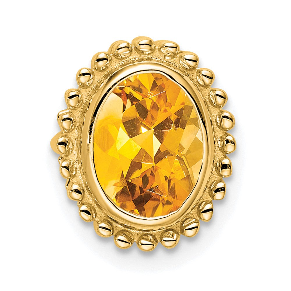 14k Oval Citrine Chain Slide (1.75 grams)