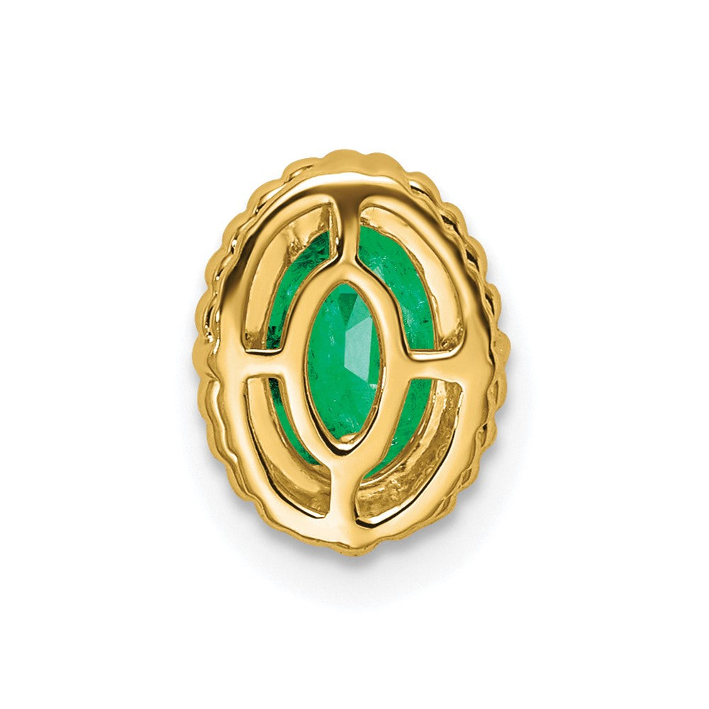 14k Oval Emerald Chain Slide (0.7 grams)