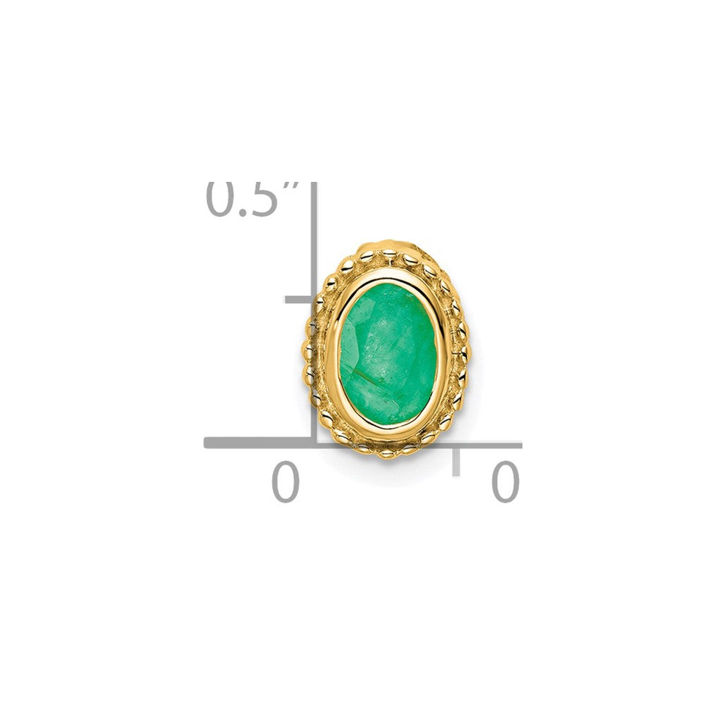 14k Oval Emerald Chain Slide (0.7 grams)