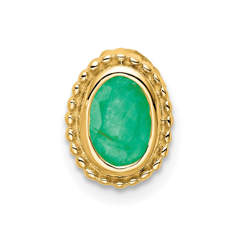 14k Oval Emerald Chain Slide (0.7 grams)