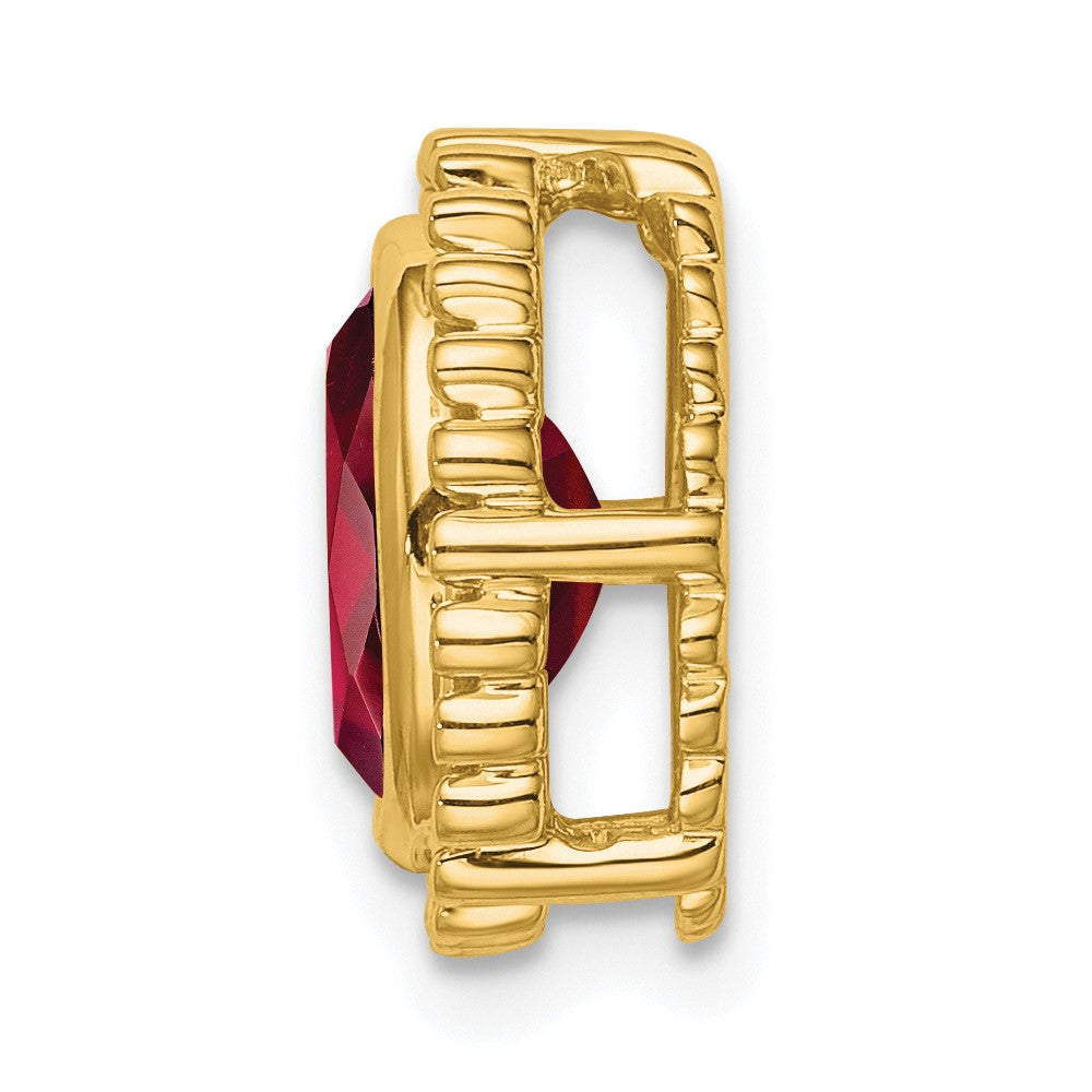 14k Oval Garnet Chain Slide (1.75 grams)