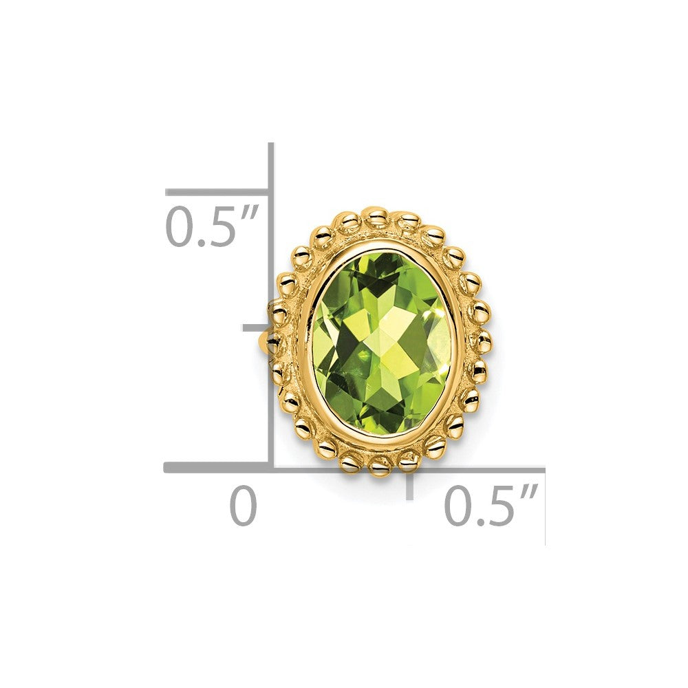 14k Oval Peridot Chain Slide (1.75 grams)