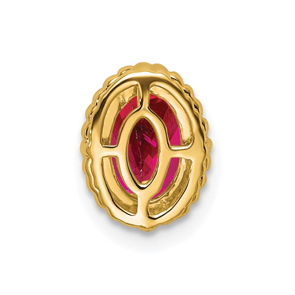 14k Oval Ruby Chain Slide (0.7 grams)