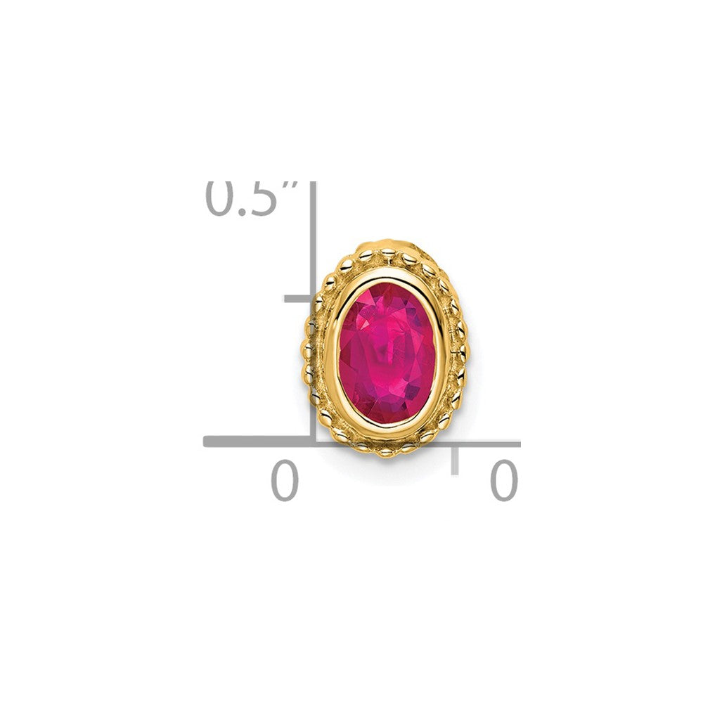 14k Oval Ruby Chain Slide (0.7 grams)