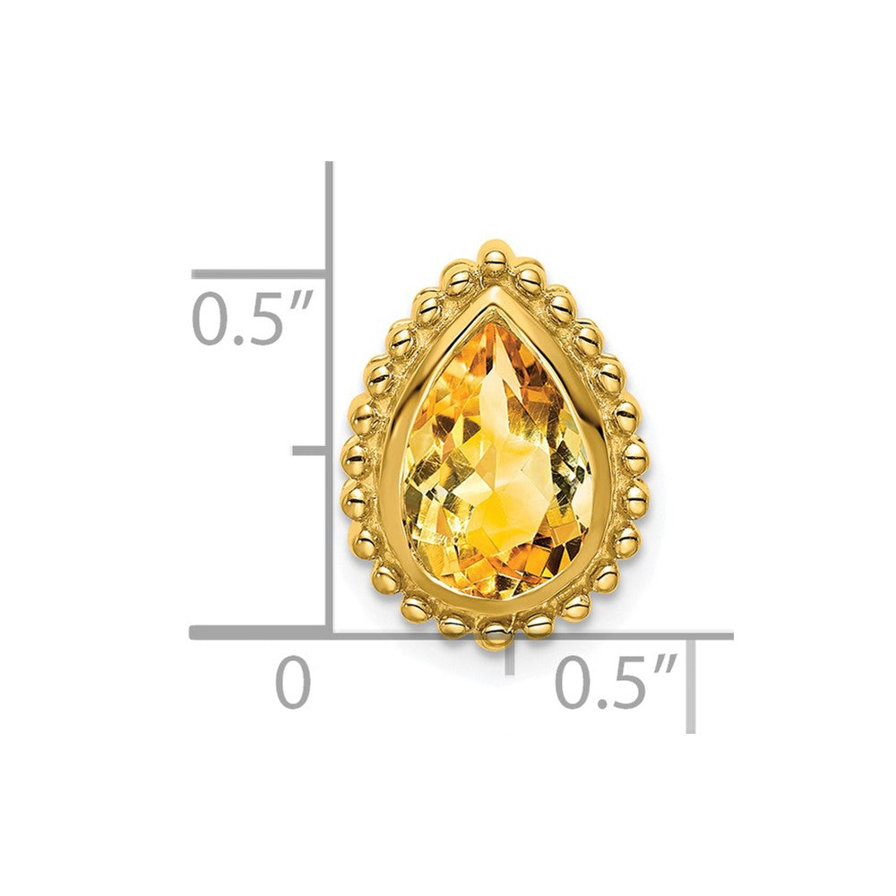14k Pear Citrine Chain Slide (2.15 grams)