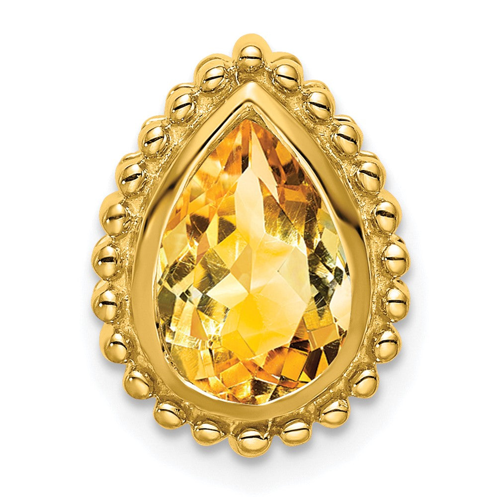 14k Pear Citrine Chain Slide (2.15 grams)