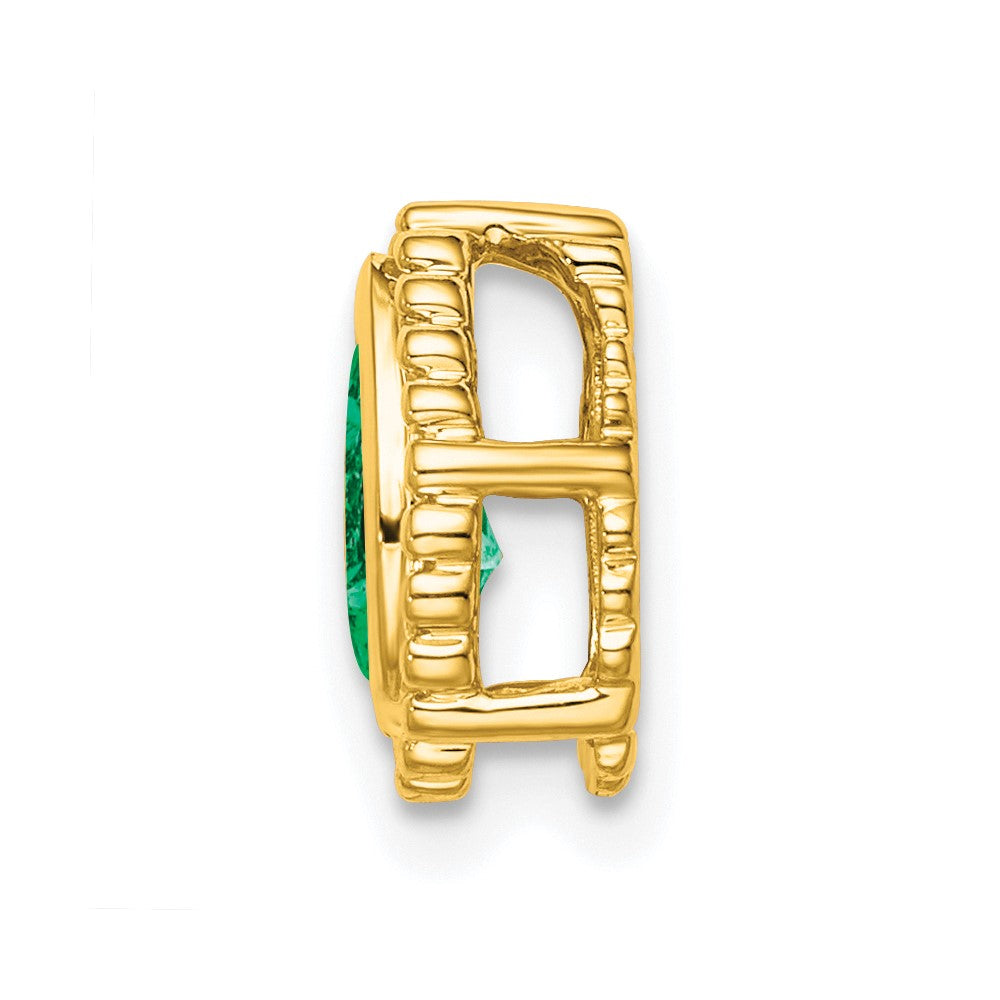 14k Pear Emerald Chain Slide (0.85 grams)
